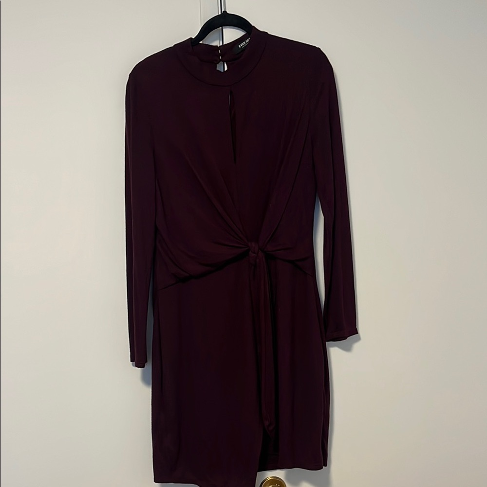Ever New Purple Tie Front Sheath Dress